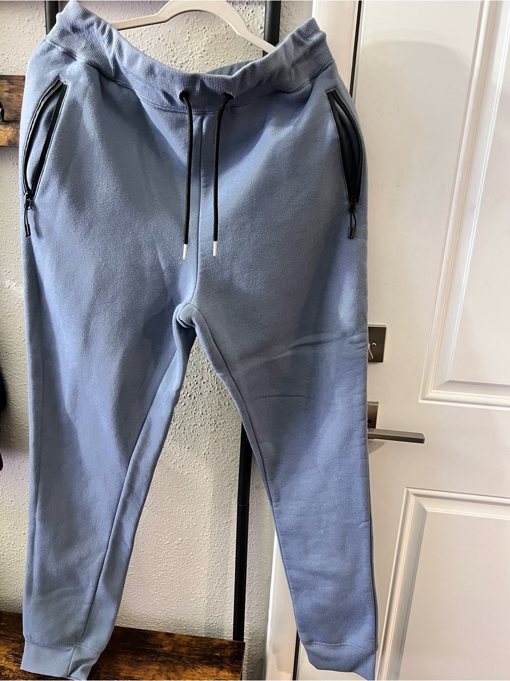 Light Blue Jogger Sweatpants with Zip Pockets